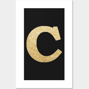 The Letter C Gold Metallic Design Posters and Art